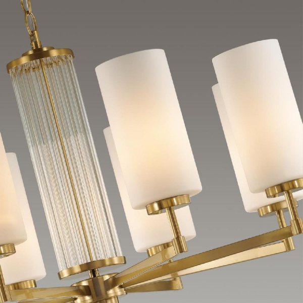 4990/8 HALL ODL23 657 матов. золотой/белый/стекло Люстра E27 8*40W KASALI