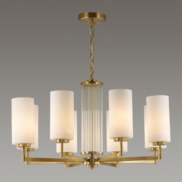 4990/8 HALL ODL23 657 матов. золотой/белый/стекло Люстра E27 8*40W KASALI