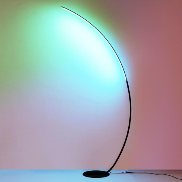 4380/10FL HIGHTECH ODL23 173 черный/металл Напольный светильник IP20 RGB динамическая подсветка LED 10W с выключателем на шнуре/пульт ПДУ 3000K ARCHIE