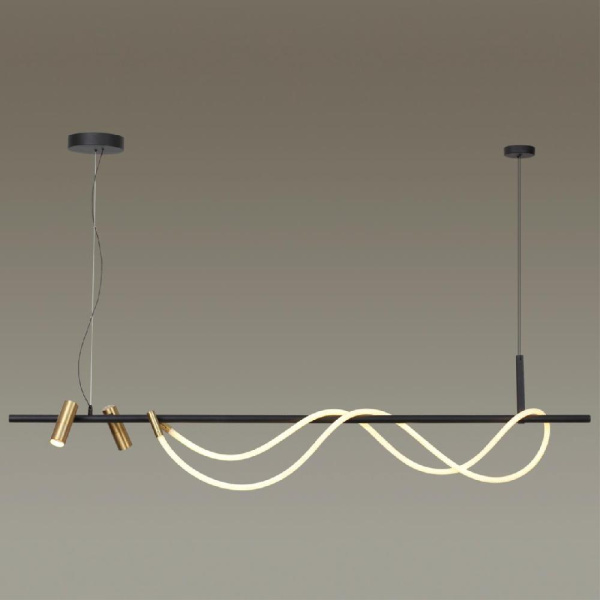 4397/40L HIGHTECH ODL23 263 черный/античная бронза/металл/канат Подвесной св-к с раздельн. вкл IP20 LED 40W 1580Лм 3000K CORDA