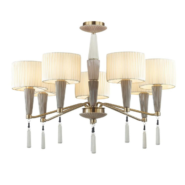 5403/7 CLASSIC ODL_EX23 171 бронзовый/светло-коричневый/кремовый металл/керамика/ткань Люстра E14 7*40W LATTE