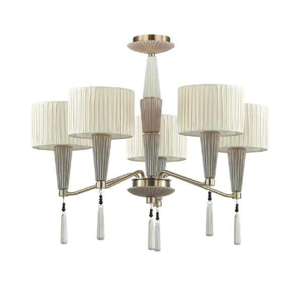 5403/5 CLASSIC ODL_EX23 171 бронзовый/светло-коричневый/кремовый металл/керамика/ткань Люстра E14 5*40W LATTE