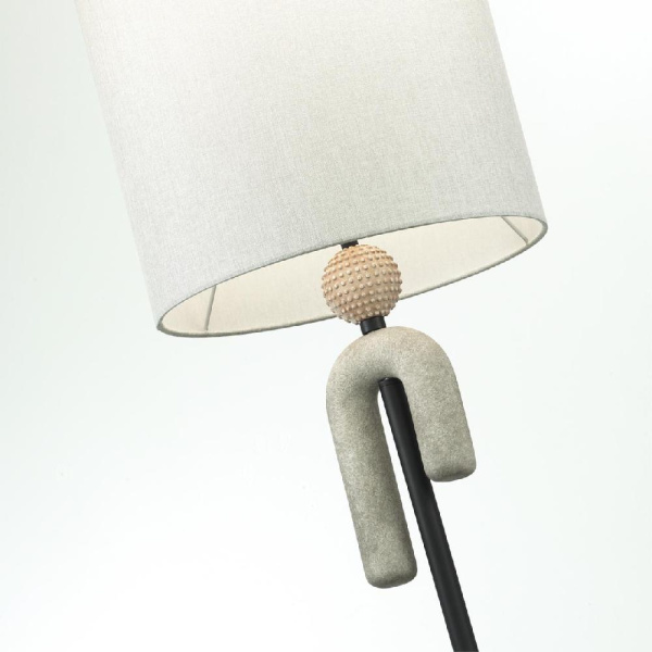 5410/1F MODERN ODL_EX23 167 черный матов./бежевый/серый металл/полирезин/ткань Торшер E27 1*60W BAGEL