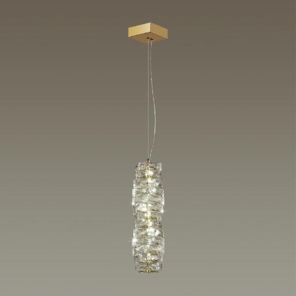 4999/10L HALL ODL23 645 золотой/прозрачный/металл/хрусталь Подвес LED 10W 4000K STRAZA