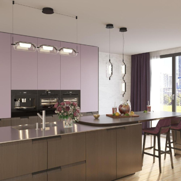 5003/20L L-VISION ODL23 465 черный матовый/прозрачный/стекло Подвес LED 20W 3000K KAVIA