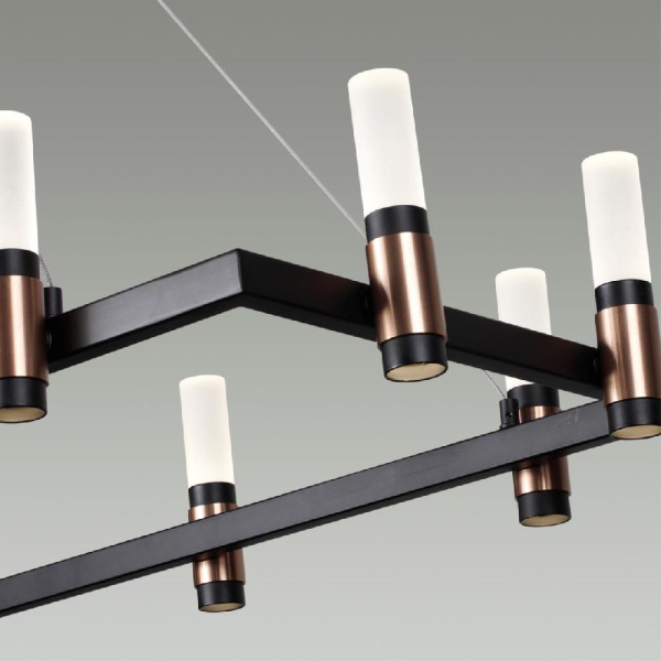 5009/48LA L-VISION ODL23 423 матовый черный/ ант.бронза/белый/металл/акрил Люстра LED 48W 4000K 1900Лм CANDEL