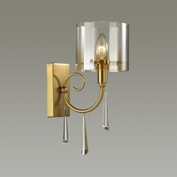 4886/1W HALL ODL_EX23 183 бронзовый/янтарн./металл/стекло Бра E14 1*40W NICOLE