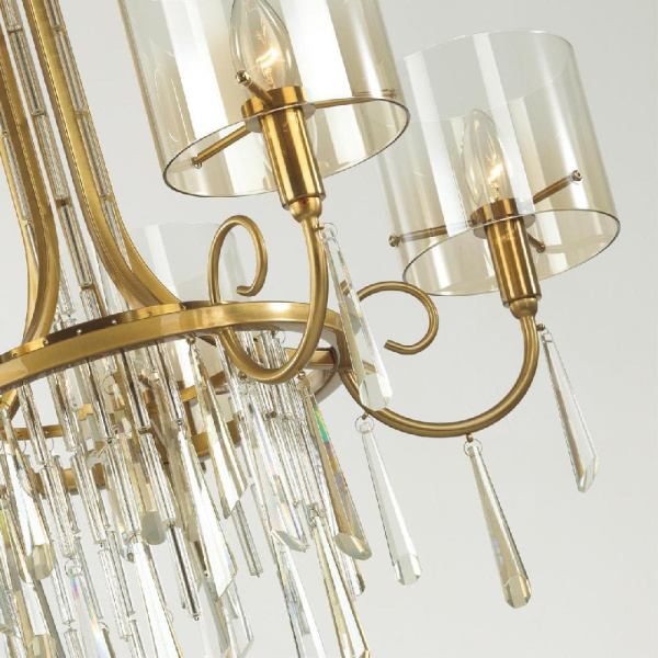 4886/5 HALL ODL_EX23 183 бронзовый/янтарн./металл/стекло Люстра E14 5*40W NICOLE