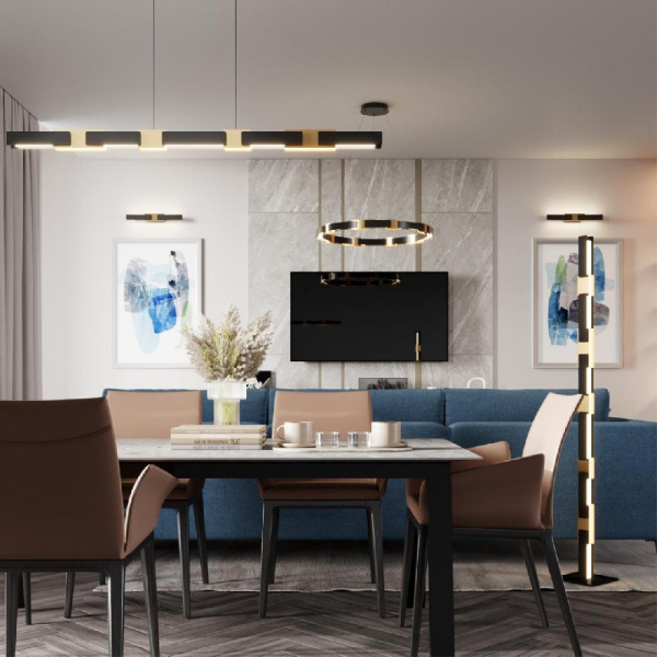 4991/36FL L-VISION ODL23 417 черный/золотой/металл/акрил Торшер LED 36W 3000K FIERRO