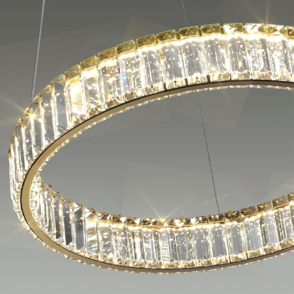 5015/30L L-VISION ODL23 605 золотой/прозрачный металл/хрусталь Люстра LED 30W 4000K 3000Лм VEKIA