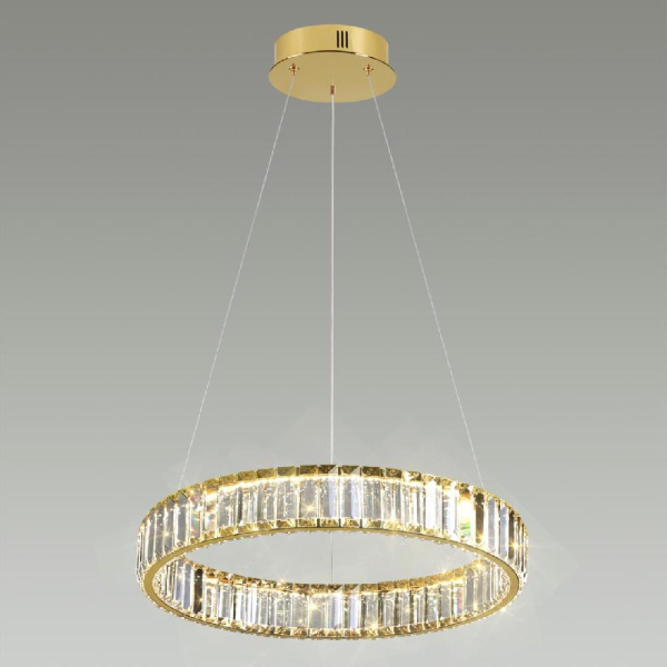 5015/30L L-VISION ODL23 605 золотой/прозрачный металл/хрусталь Люстра LED 30W 4000K 3000Лм VEKIA