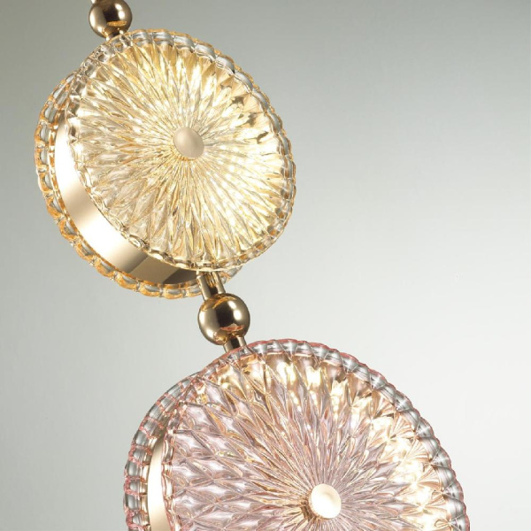 5412/13LA L-VISION ODL_EX23 152 золотой/желтый/розовый металл/стекло Подвес LED 13W 4000K CARAMELLA