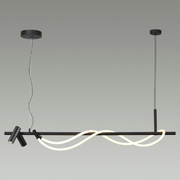 4391/30L HIGHTECH ODL24 263 черный/металл/канат Подвесной св-к с раздельн. вкл IP20 LED 30W 1200Лм 4000K CORDA