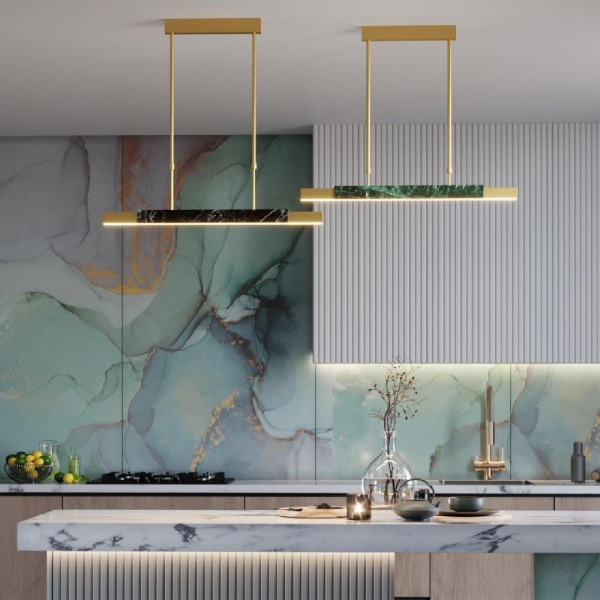 4361/25L MIDCENT ODL24 129 черный мрамор/антич. бронза/металл/акрил Подвесной светильник IP20 LED 25W 3000K 220V MARMI