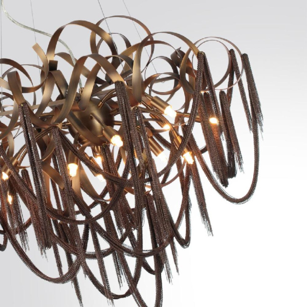 5066/12 HALL ODL24 519 античн.бронза/коричневый/металл/металл Люстра G9 12*40W CHAINY