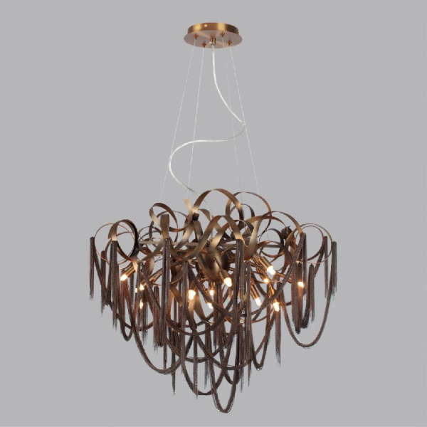 5066/12 HALL ODL24 519 античн.бронза/коричневый/металл/металл Люстра G9 12*40W CHAINY