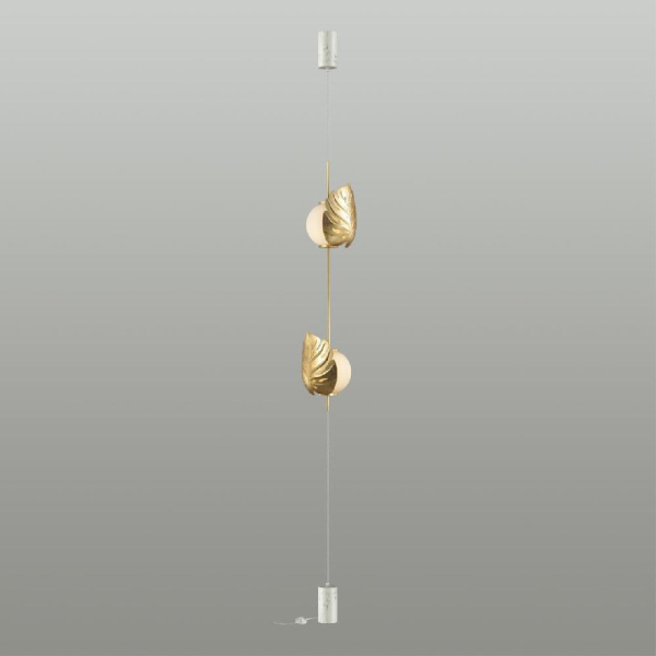 4864/2FC MODERN ODL_EX22 81 золотистый/белый/стекло Натяжной торшер с выкл. E14 2*40W JUNGLE