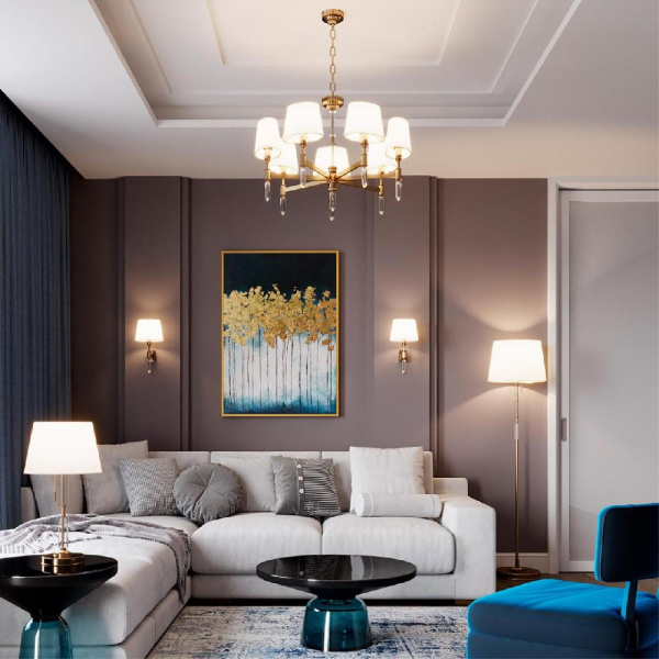 4894/7 MODERN ODL_EX22 207 бронзовый/белый/ткань Люстра E14 7*40W LONDON