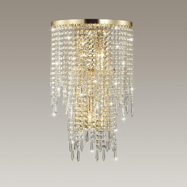 5028/3W MODERN ODL23 643 золотой/прозрачный металл/хрусталь Бра E14 3*40W CHOKKA