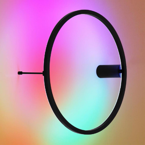 4386/24WL HIGHTECH ODL23 309 черный/металл Настенный светильник IP20 RGB динамическая подсветка ПДУ в комплекте LED 24W 3000K OMEN