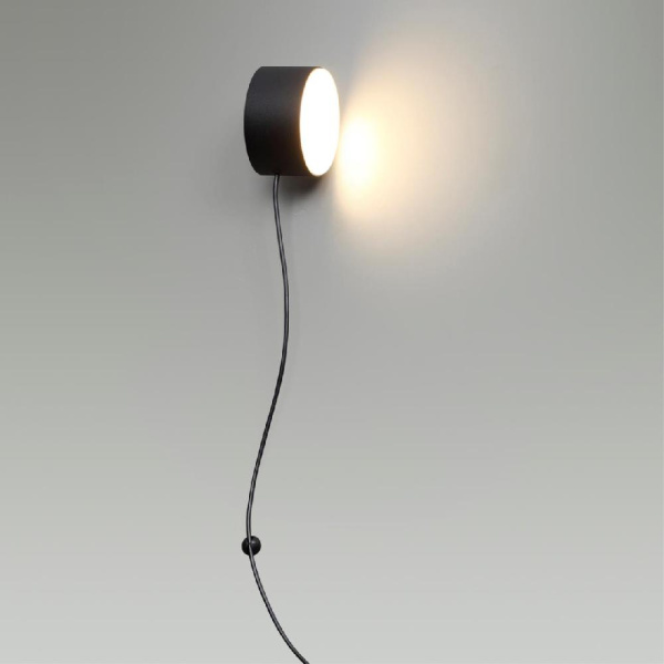 6600/7WL HIGHTECH ODL23 255 черный/металл Настенный светильник с креплением на магните IP20 LED 7W 530Лм 3000K NERA