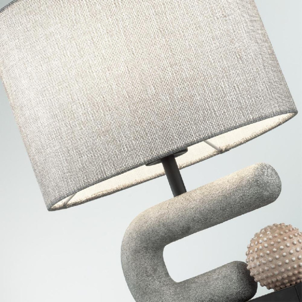 5410/1TA MODERN ODL_EX23 169 черный матов./серый металл/полирезин/ткань Настольная лампа E27 1*60W BAGEL