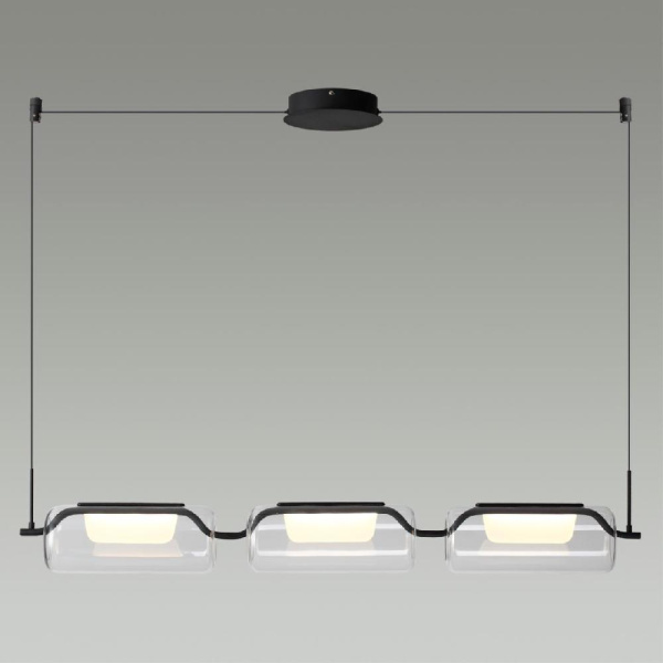 5003/30L L-VISION ODL23 465 черный матовый/прозрачный/стекло Люстра LED 30W 3000K KAVIA