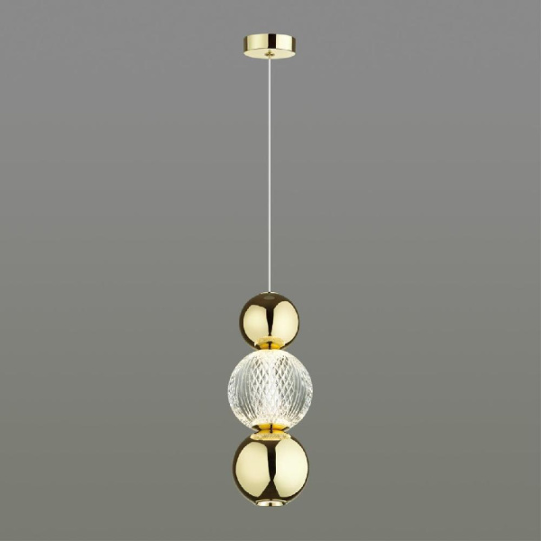 5008/7LA L-VISION ODL23 589 золотой/прозрачный/металл/акрил Подвес LED 7W 4000K 300Лм CRYSTAL