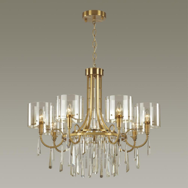 4886/7 HALL ODL_EX23 183 бронзовый/янтарн./металл/стекло Люстра E14 7*40W NICOLE