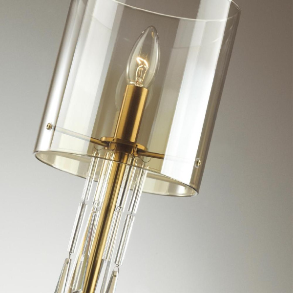 4886/1T HALL ODL_EX23 183 бронзовый/янтарн./металл/стекло Настольная лампа E14 1*40W NICOLE