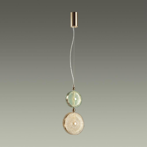 5412/13LC L-VISION ODL_EX23 152 золотой/зеленый/желтый металл/стекло Подвес LED 13W 4000K CARAMELLA