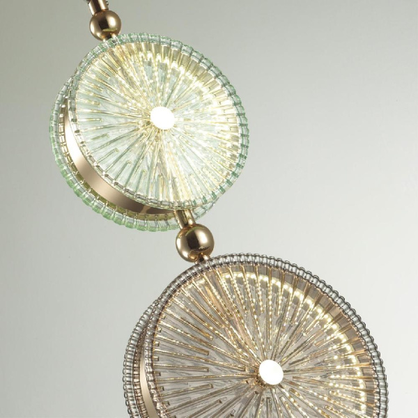 5412/13LD L-VISION ODL_EX23 152 золотой/зеленый/св.коричневый металл/стекло Подвес LED 13W 4000K CARAMELLA