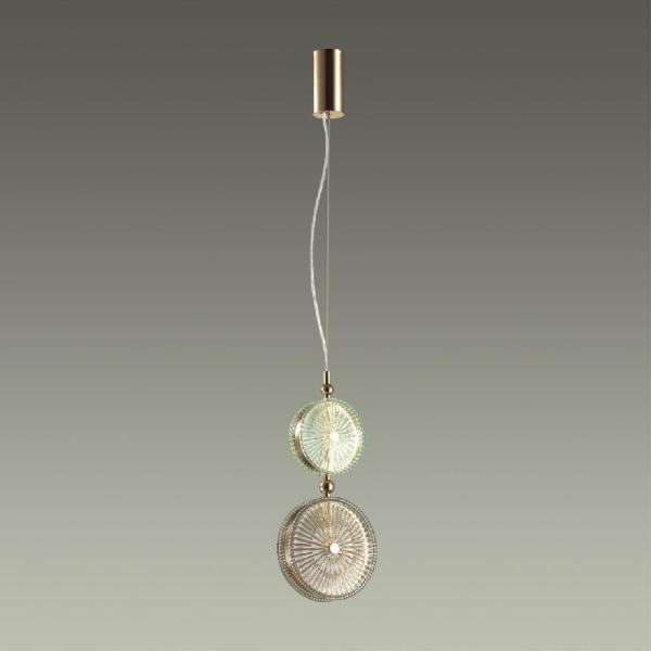 5412/13LD L-VISION ODL_EX23 152 золотой/зеленый/св.коричневый металл/стекло Подвес LED 13W 4000K CARAMELLA