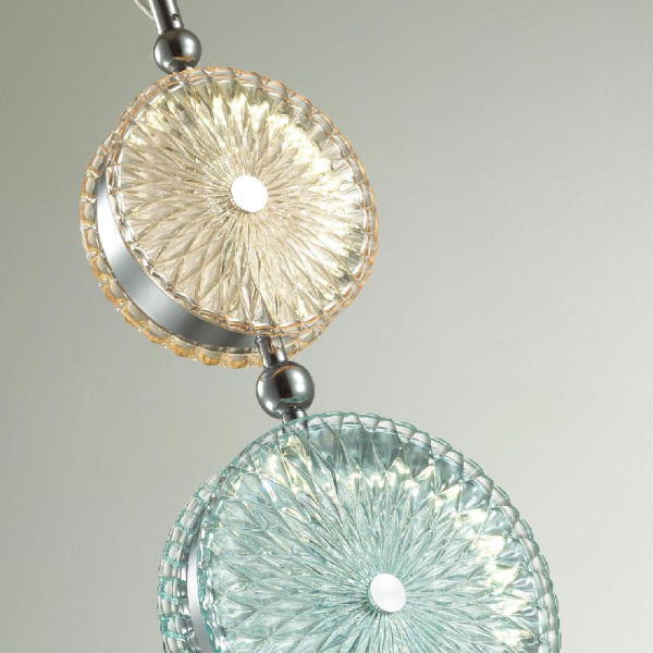 5416/13LD L-VISION ODL_EX23 154 хром/желтый/голубой металл/стекло Подвес LED 13W 4000K CARAMELLA