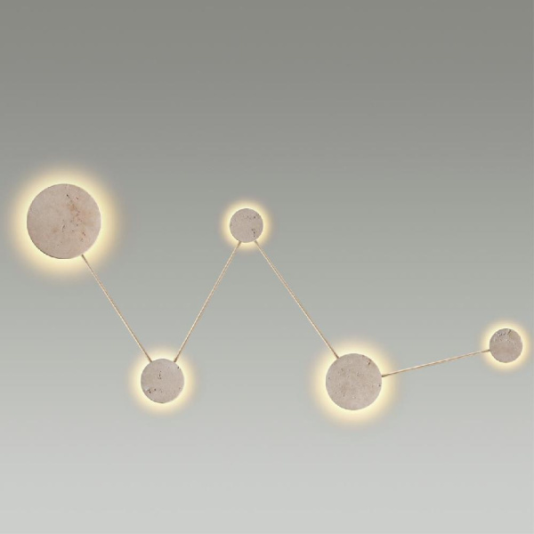 6625/25WL HIGHTECH ODL24 225 бежевый/металл/травертин Настенный светильник IP20 LED 25W 3000K 220V TRAVERTINO