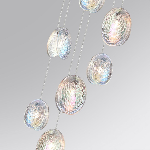 5039/7 MODERN ODL24 429 черный/перламутровый/металл/стекло Люстра каскадная G9 7*40W MUSSELS