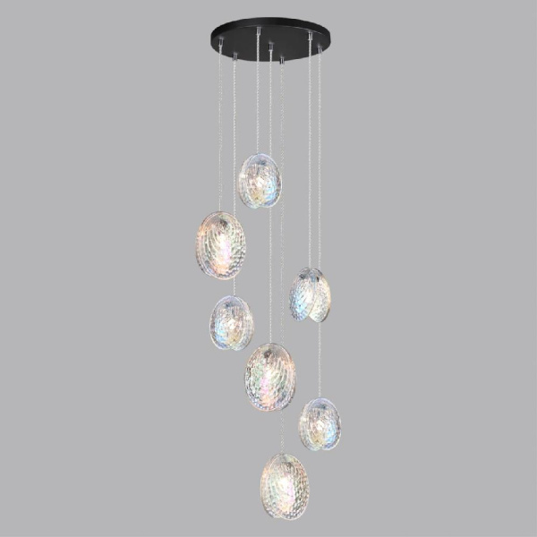 5039/7 MODERN ODL24 429 черный/перламутровый/металл/стекло Люстра каскадная G9 7*40W MUSSELS