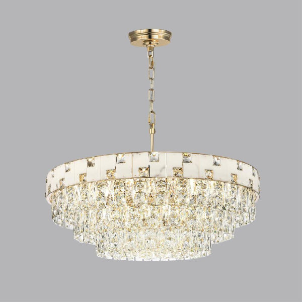 5076/21 HALL (В 2-Х КОРОБКАХ) ODL24 617 золото/прозрачный/белый/металл/хрусталь/алебастр Люстра E14 21*40W CHESSI