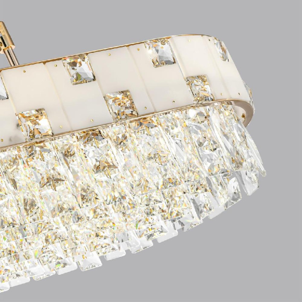 5076/10 HALL (В 2-Х КОРОБКАХ) ODL24 617 золото/прозрачный/белый/металл/хрусталь/алебастр Люстра E14 10*40W CHESSI