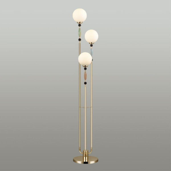 5405/3F MODERN ODL_EX24 179 золотой/корич./голубой/зеленый/белый матов./металл/керамика/стекло Торшер E14 3*40W PALLE