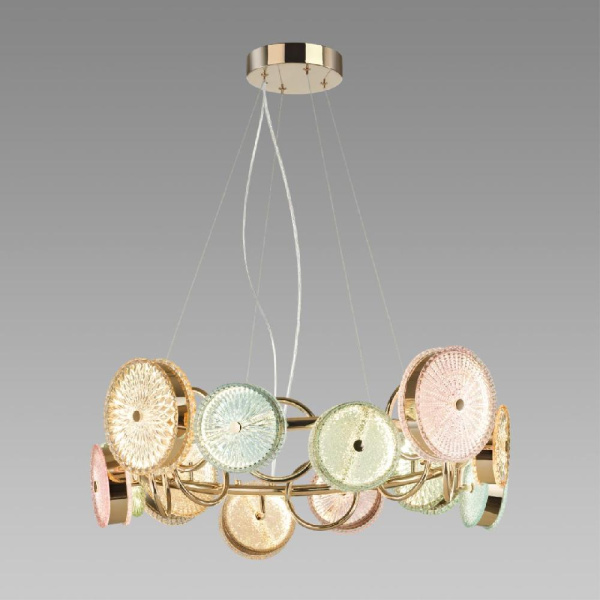 5412/95L L-VISION ODL_EX24 151 золотой/разноцветный/металл/стекло Люстра LED 95W 4000K 6400lm CARAMELLA