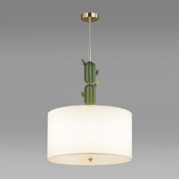 5425/3 MODERN ODL_EX24 147 золотой/зеленый/белый/металл/керамика/ткань Люстра E27 3*60W CACTUS