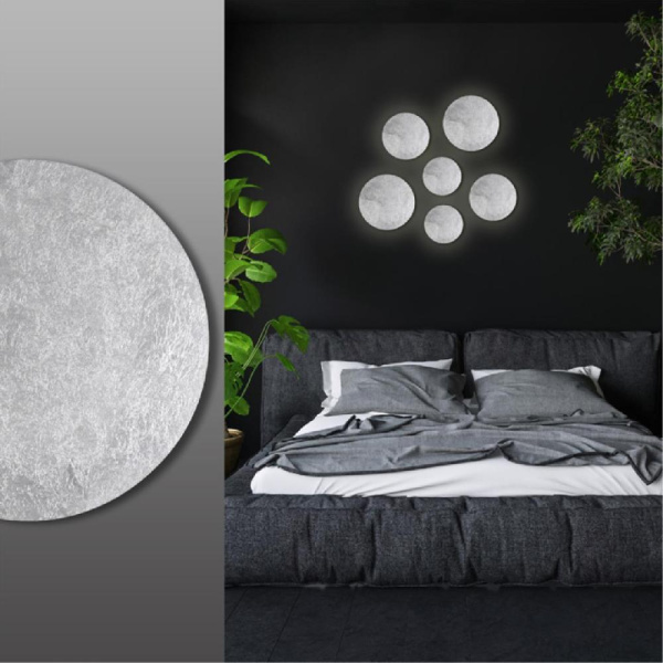 3562/9WLY HIGHTECH ODL18 229 серебр.фольг-ние Настен.светильник IP20 LED 3000K 9W 504Лм 220V LUNARIO