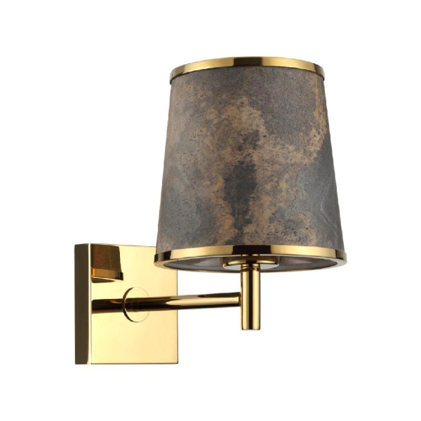 5064/1W MODERN ODL24 529 античн.бронза/серо-беж./металл/натур.камен."шпон" Бра E27 LED 1*10W BERGI