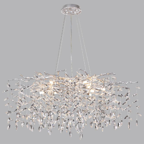 4970/12 HALL ODL24 635 матов.серебристый/алюмин./хрусталь Люстра G9 12*40W DELICA