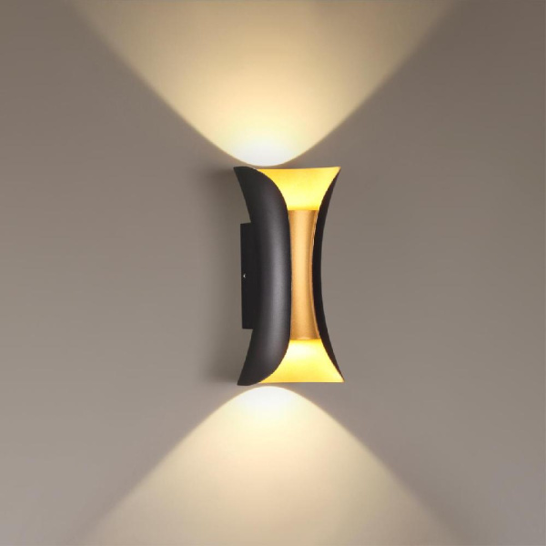 3886/6BG HIGHTECH ODL20 387 черн/золот/металл Настен.светильник LED 4000K 6W 220V IP54 KRISTA