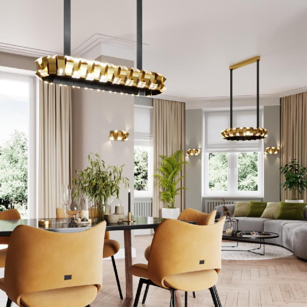 4993/80L L-VISION ODL23 375 золотой/черный Люстра LED 80W 3000K ASTURO