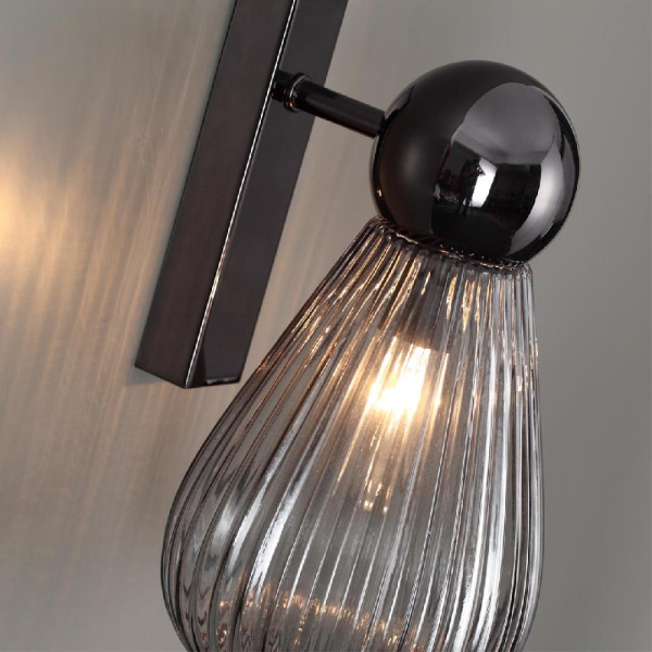 5417/1W MODERN ODL_EX23 57 черный хром/дымчатый/металл/стекло Бра E14 1*40W ELICA