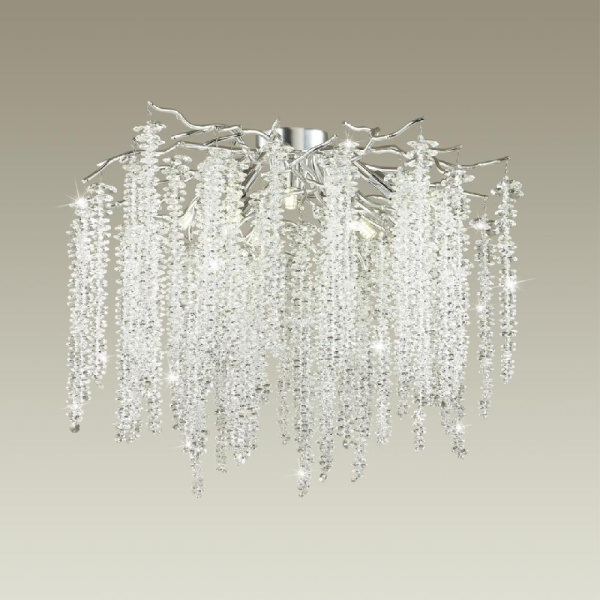 5004/8C HALL ODL23 637 серебристый/прозрачный металл/хрусталь Люстра потолочная G9 8*40W BANCHE