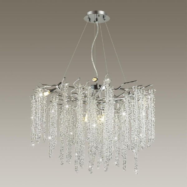 5004/8 HALL ODL23 637 серебристый/прозрачный металл/хрусталь Люстра G9 8*40W BANCHE